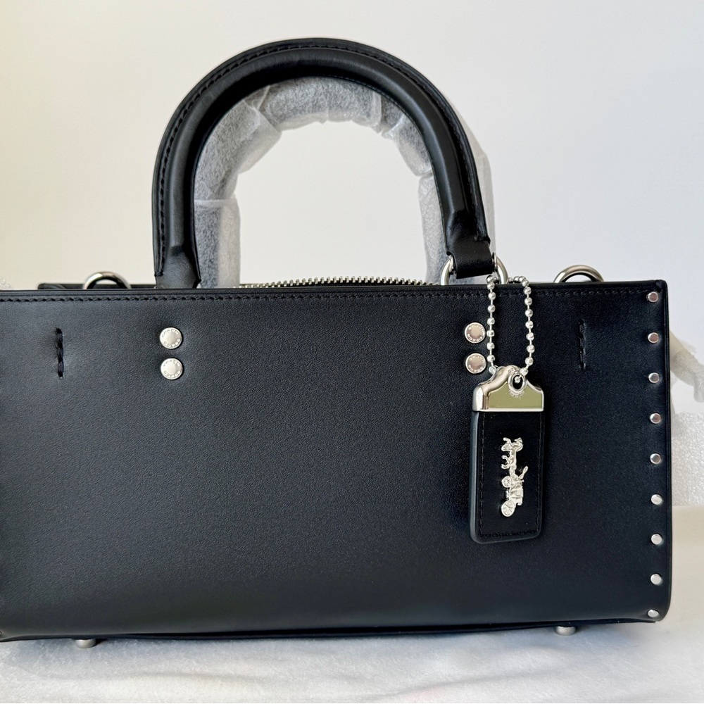 Coach Black Satchel with Silver Accents - Picture 2 of 9
